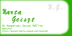 marta geiszt business card